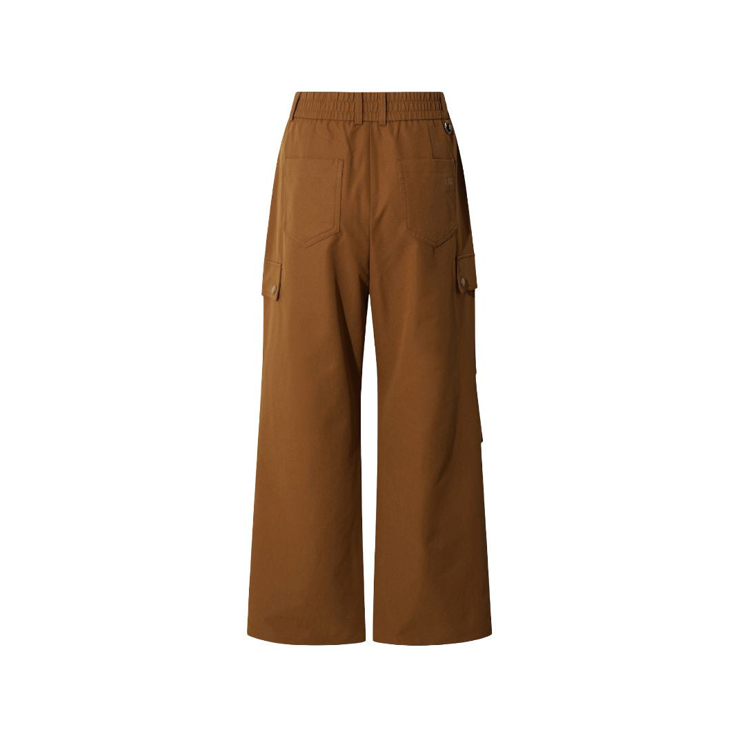 WOMEN ストレッチワイドパンツ ブラウン