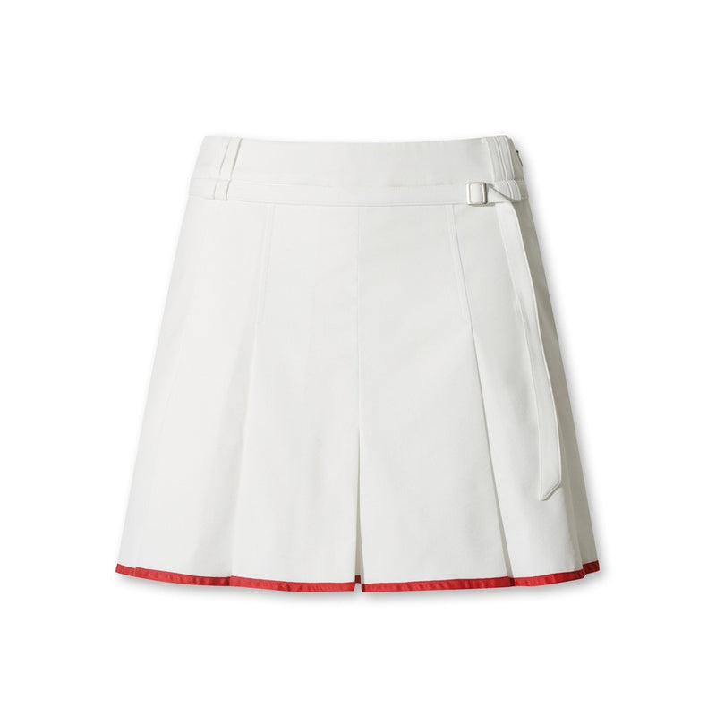 WOMEN ワイドプリーツ ハーフパンツ ホワイト