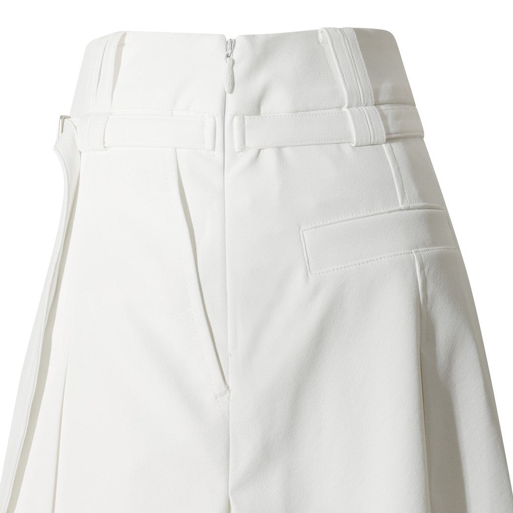 WOMEN ワイドプリーツ ハーフパンツ ホワイト