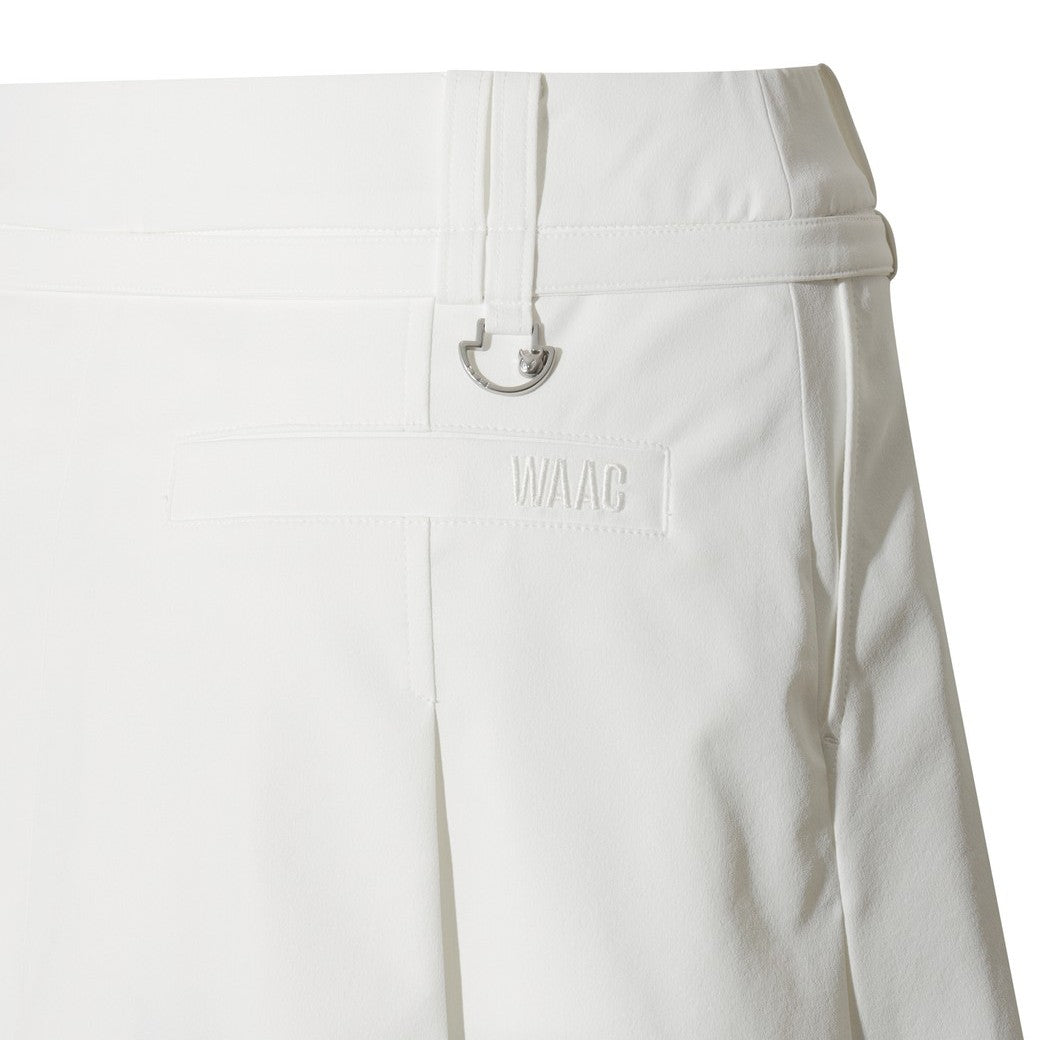 WOMEN ワイドプリーツ ハーフパンツ ホワイト