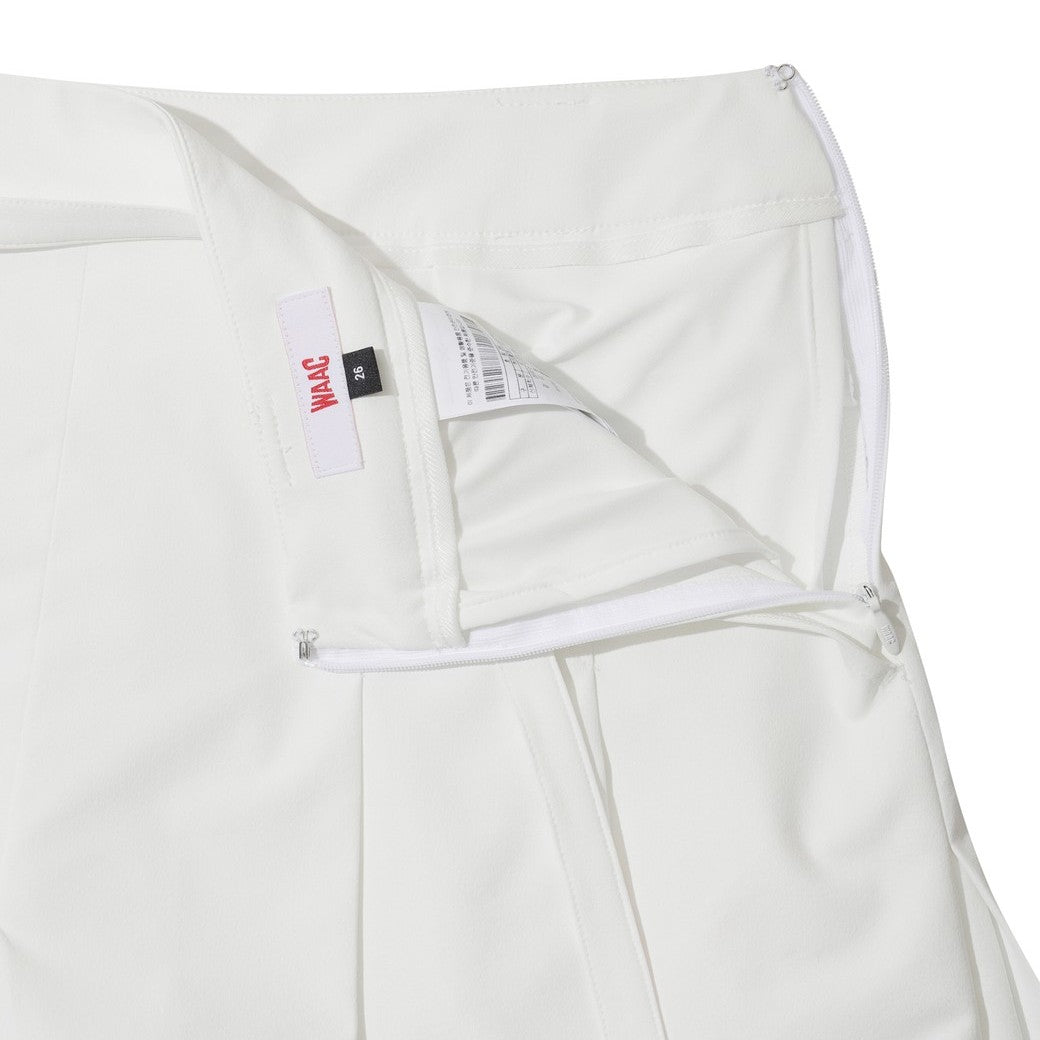 WOMEN ワイドプリーツ ハーフパンツ ホワイト