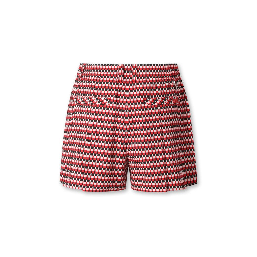 WOMEN グラフィックパターン ショートパンツ レッド