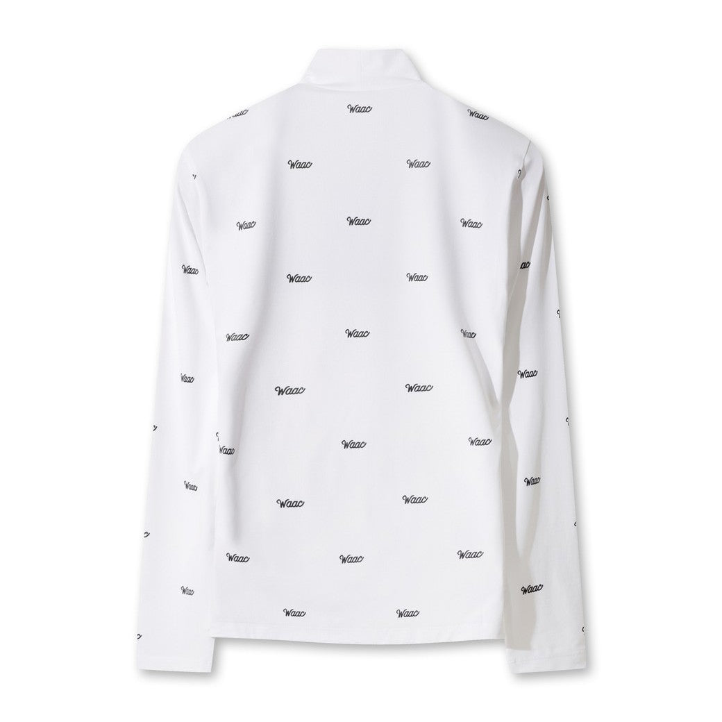 WOMEN ロゴパターンハイネックシャツ ホワイト