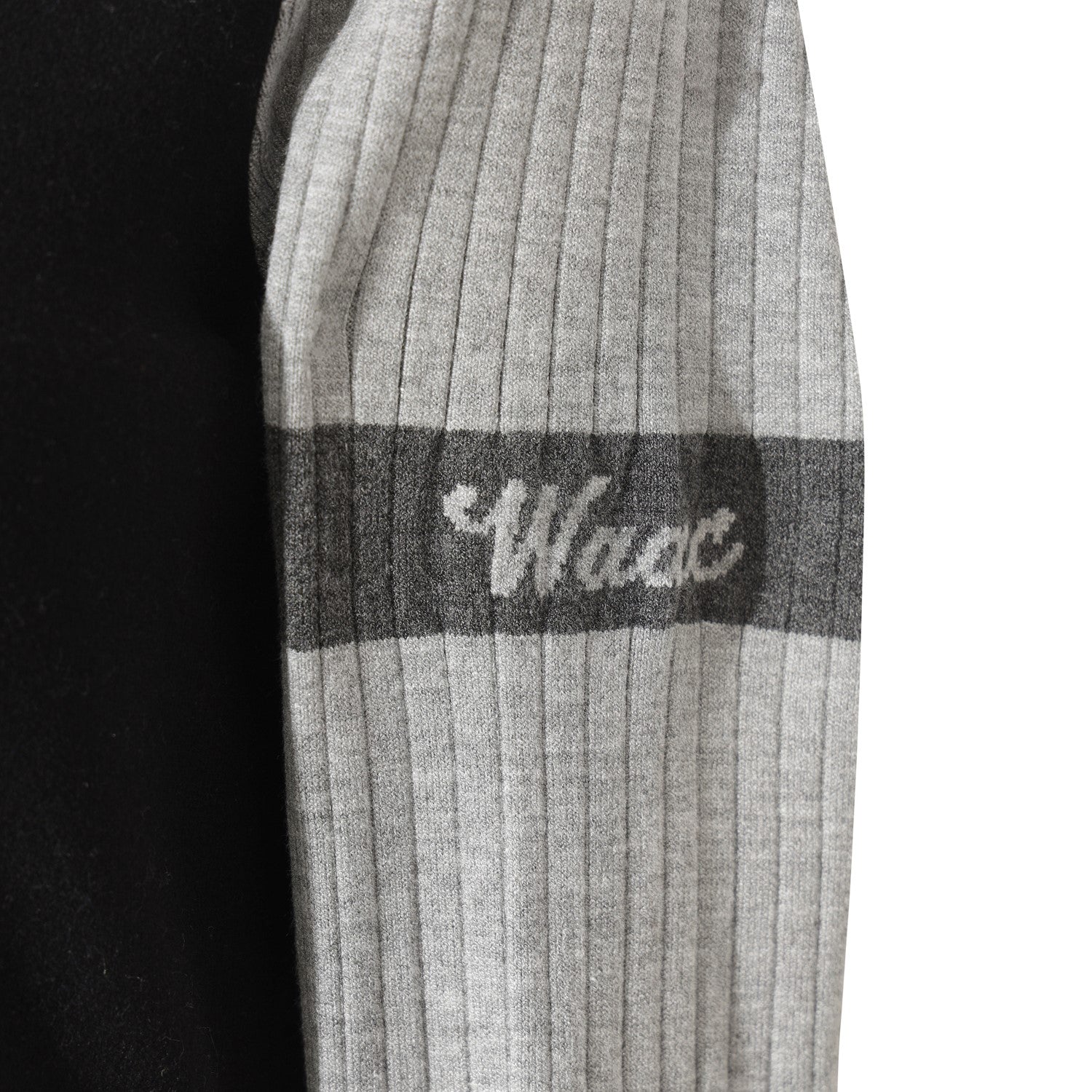 WOMEN ニットリブハイブリッドプルオーバー ブラック