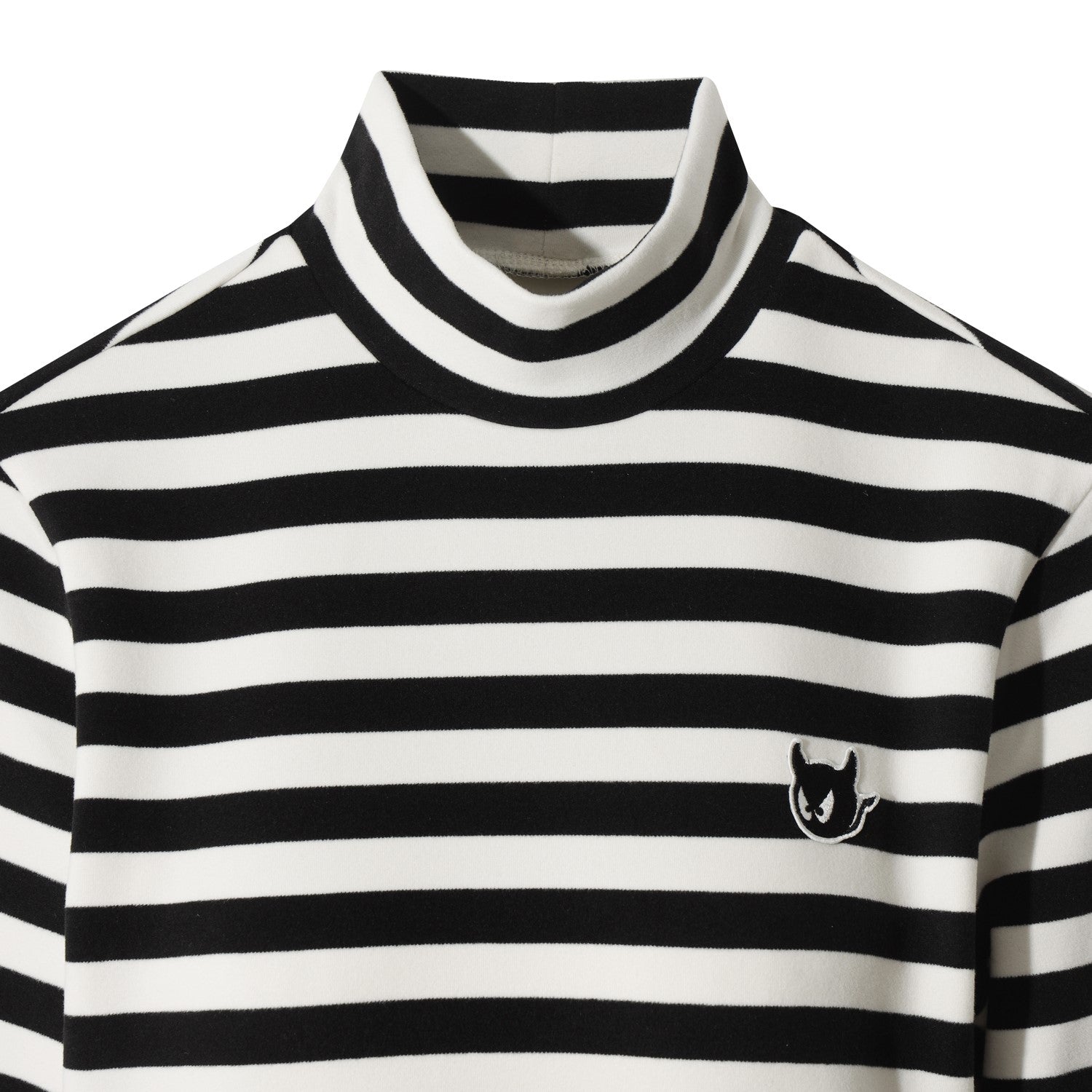 WOMEN ウィンターボーダーハイネックトップス ブラック