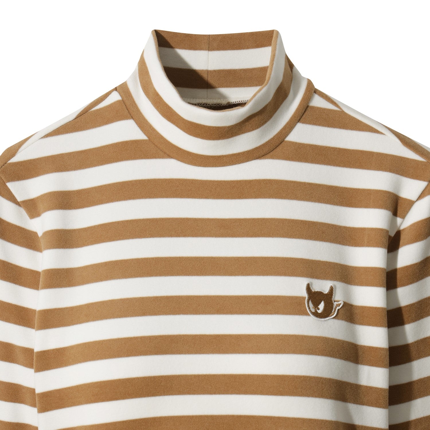 WOMEN ウィンターボーダーハイネックトップス ベージュ