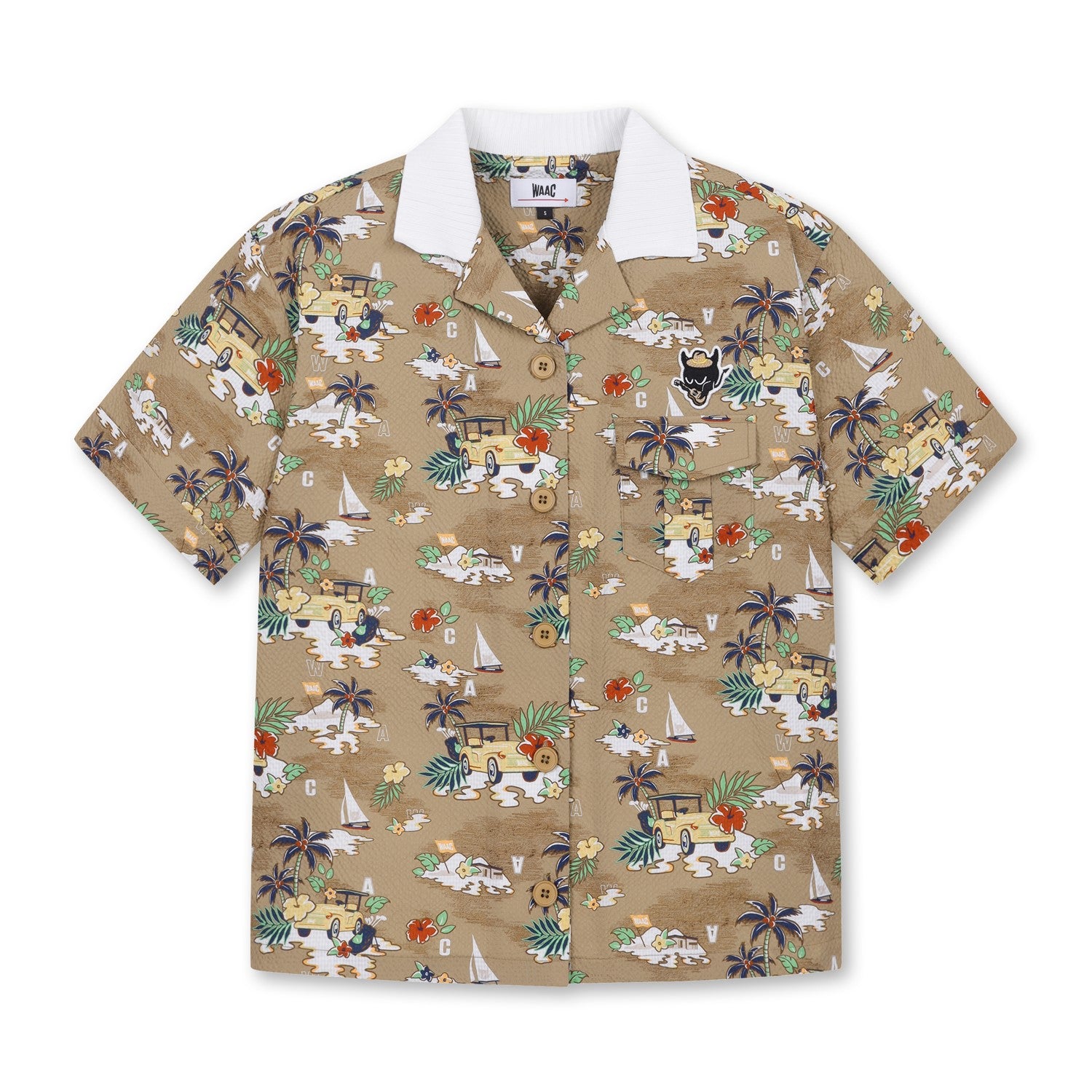 【25SS 新作｜WEB限定】WOMEN シアサッカーオープンカラーシャツ ベージュ