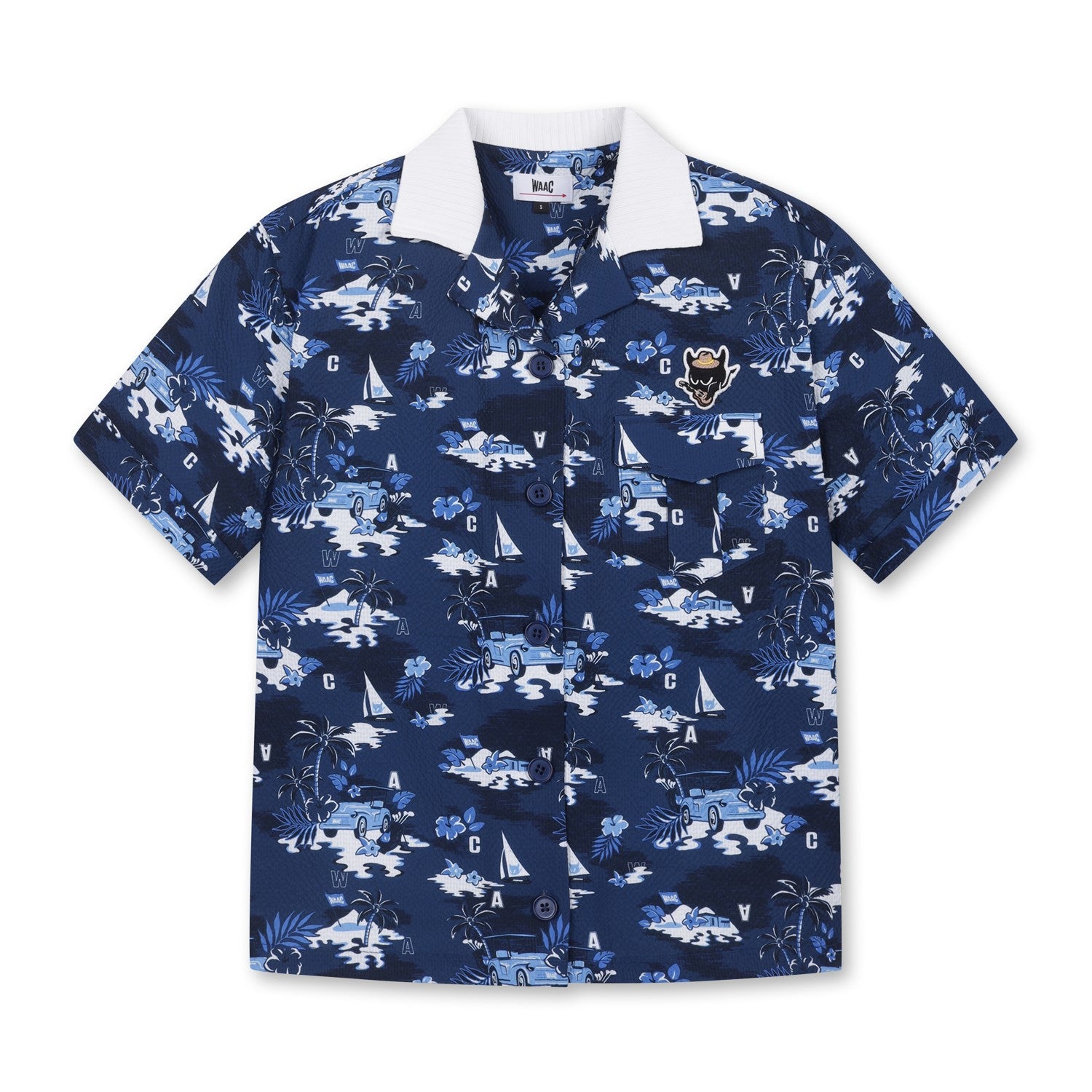 【25SS 新作｜WEB限定】WOMEN シアサッカーオープンカラーシャツ ネイビー