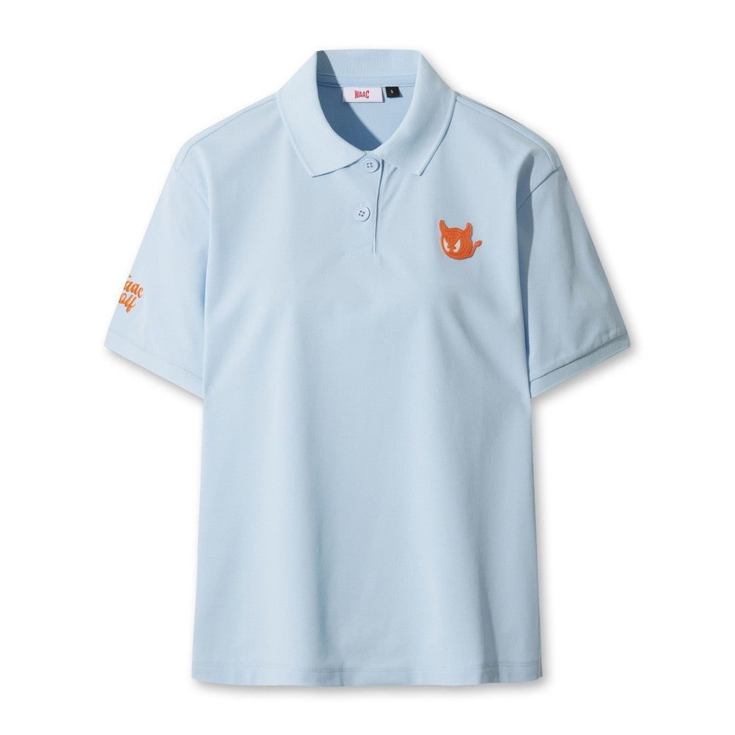 WOMEN WTO ルーズフィットポロシャツ ライトブルー