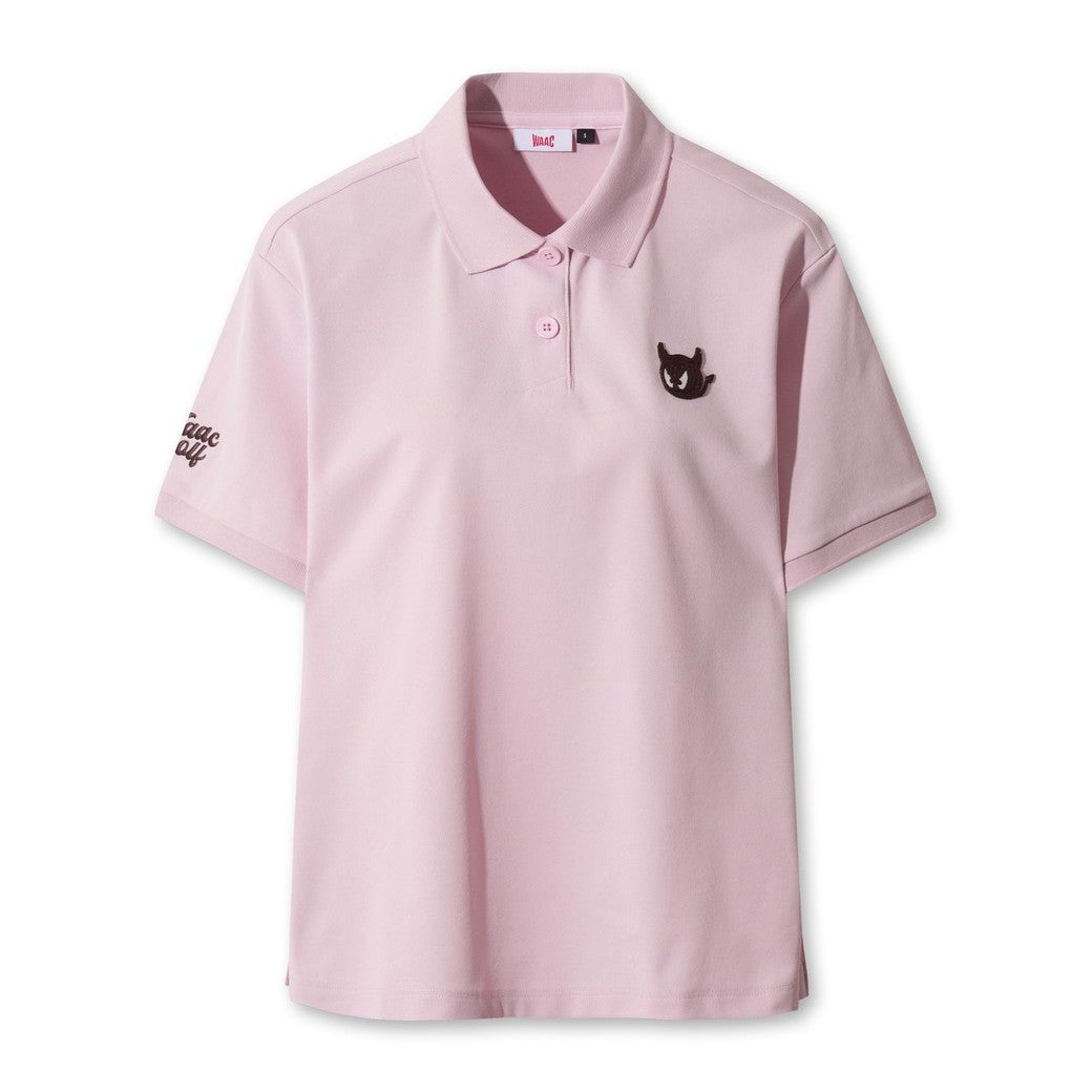 WOMEN WTO ルーズフィットポロシャツ ピンク
