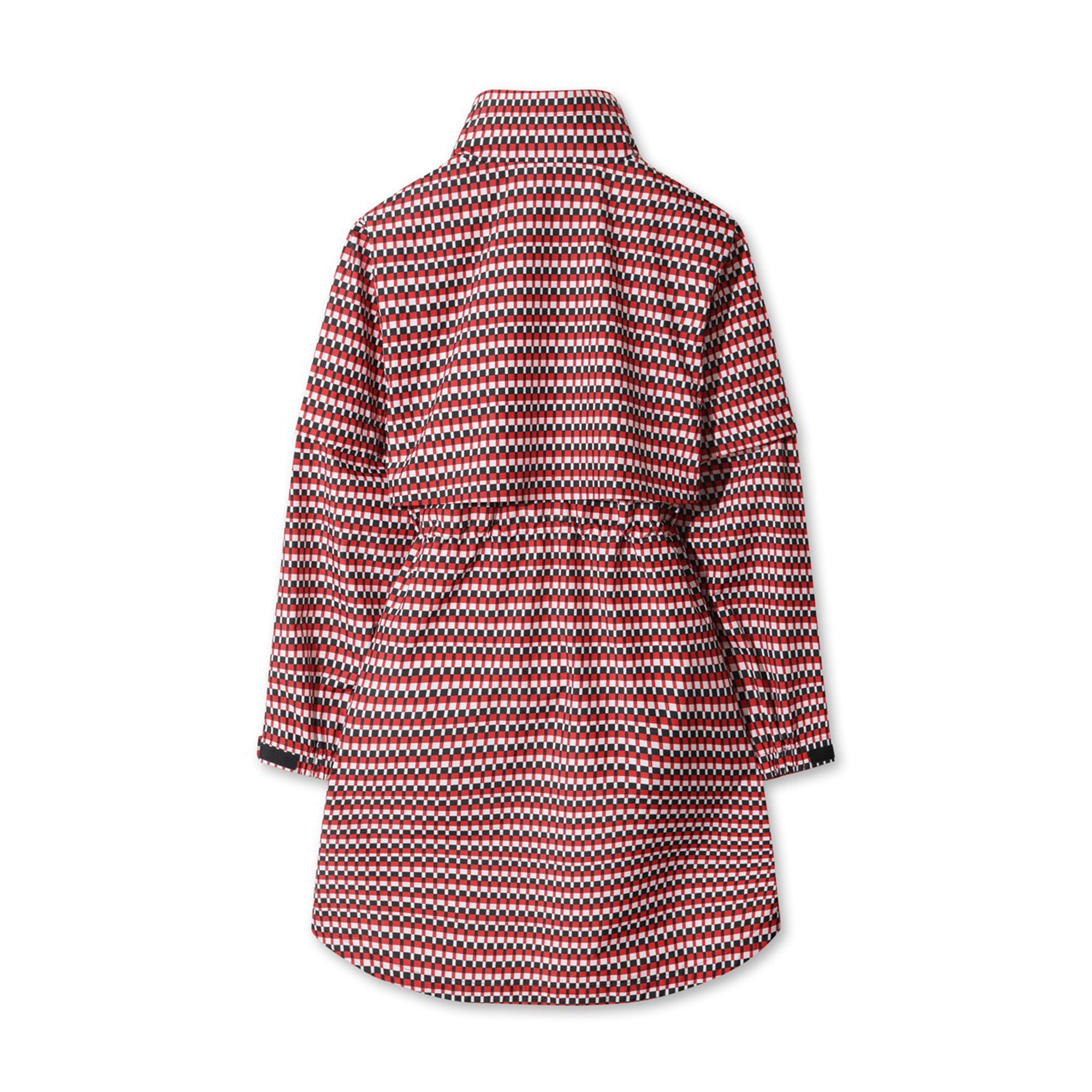 WOMEN ジオメトリック レインコート レッド