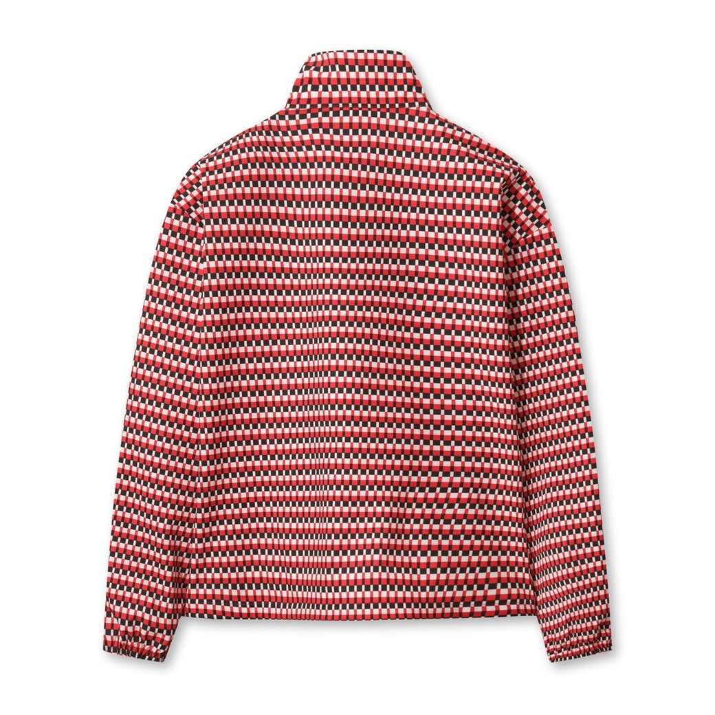 WOMEN ジオメトリックパターン ハーフジップブルゾン レッド