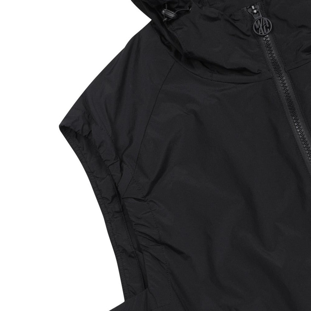 WAAC ベスト ジップ ブラック チェック ノースリーブ ジップアップ WOMENS ジップアップベスト ブラック/072342251