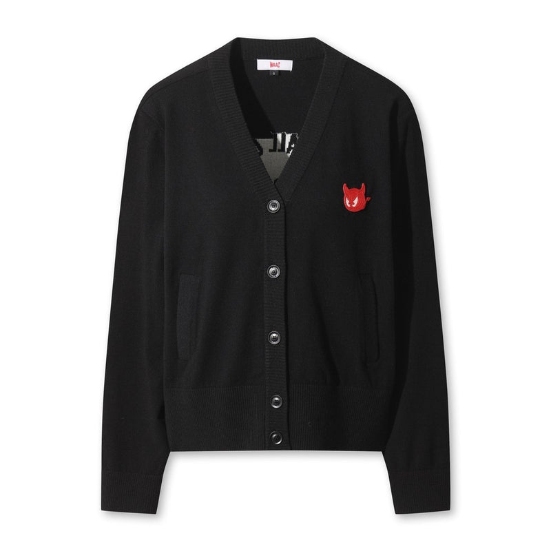 WOMEN Vネック ニットカーディガン ブラック