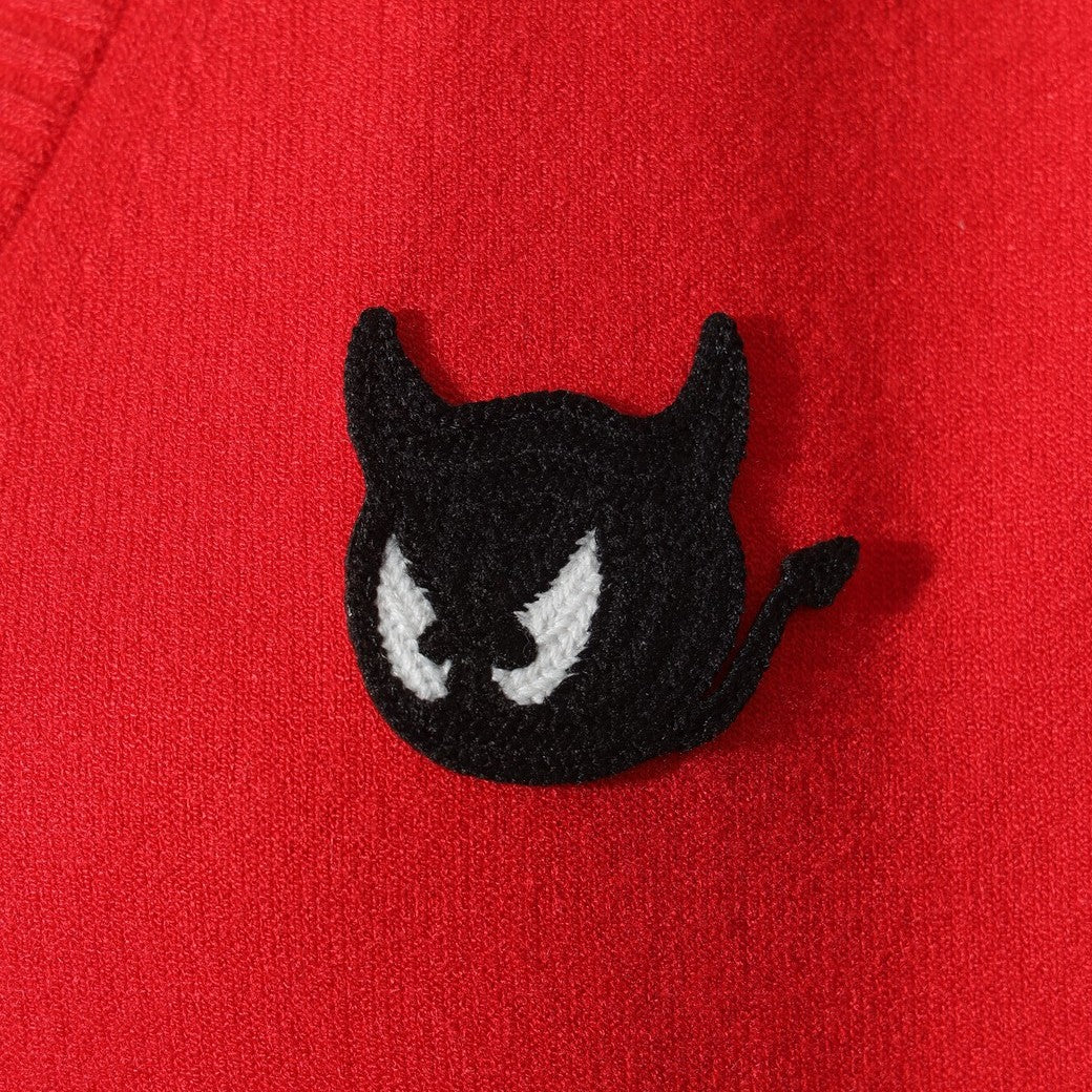 WOMEN Vネック ニットカーディガン レッド