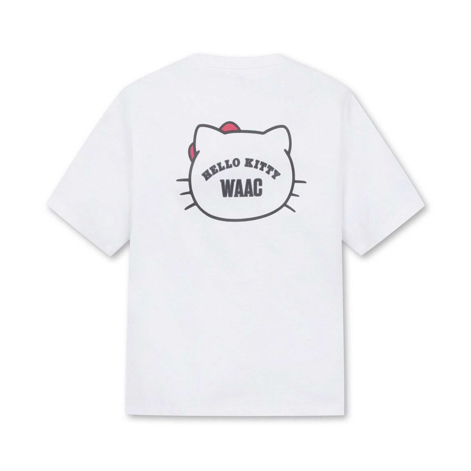 【HELLO KITTY × WAAC】WOMENS ハローキティコラボ BACKプロント Tシャツ ホワイト / 072322073