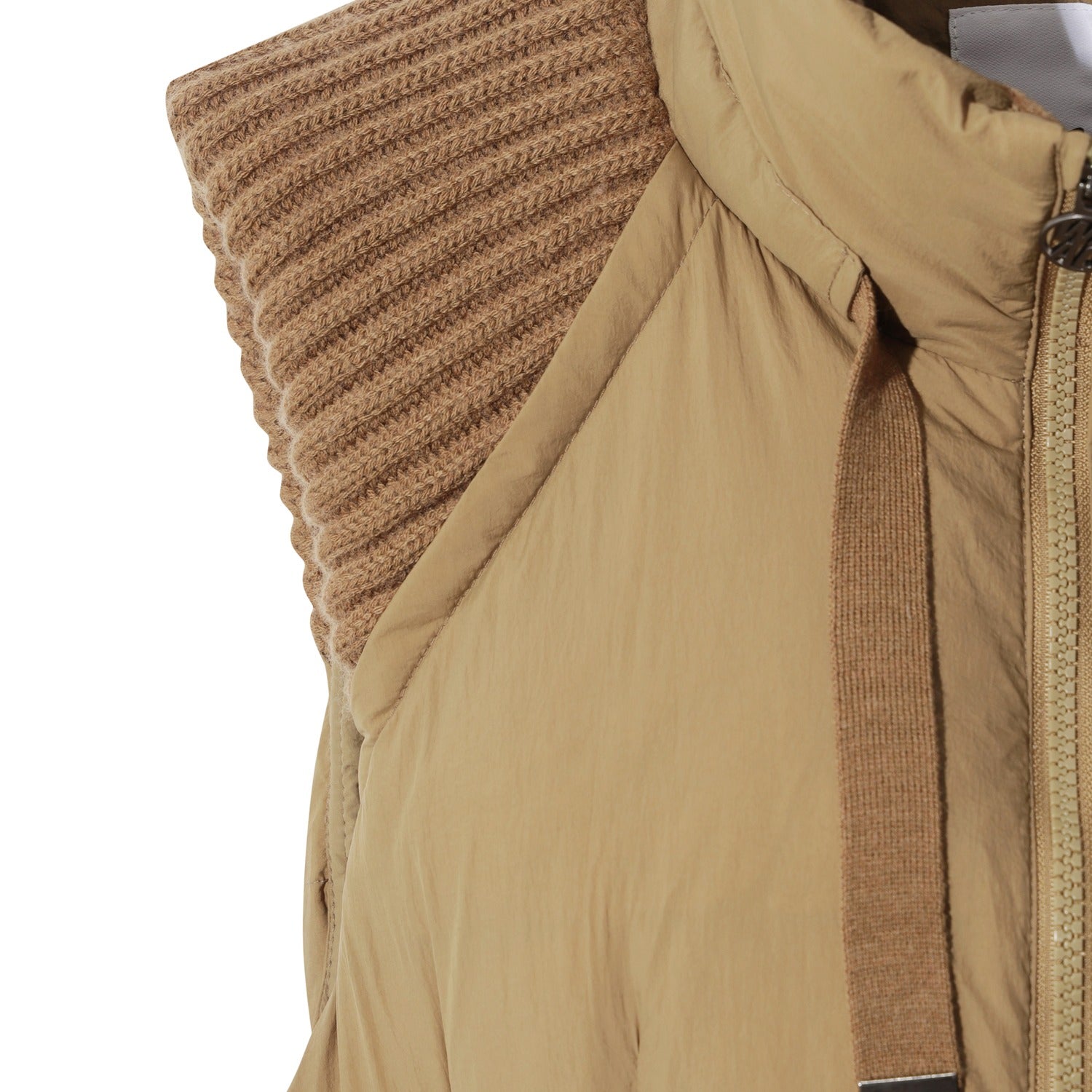 WOMEN ロングダウンベスト ブラウン