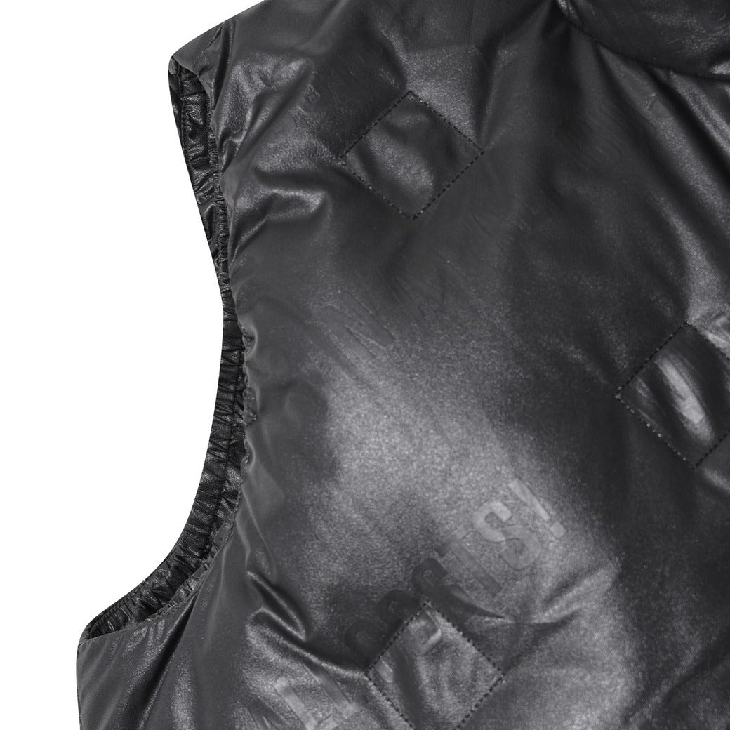 MEN レザーライクベスト ブラック