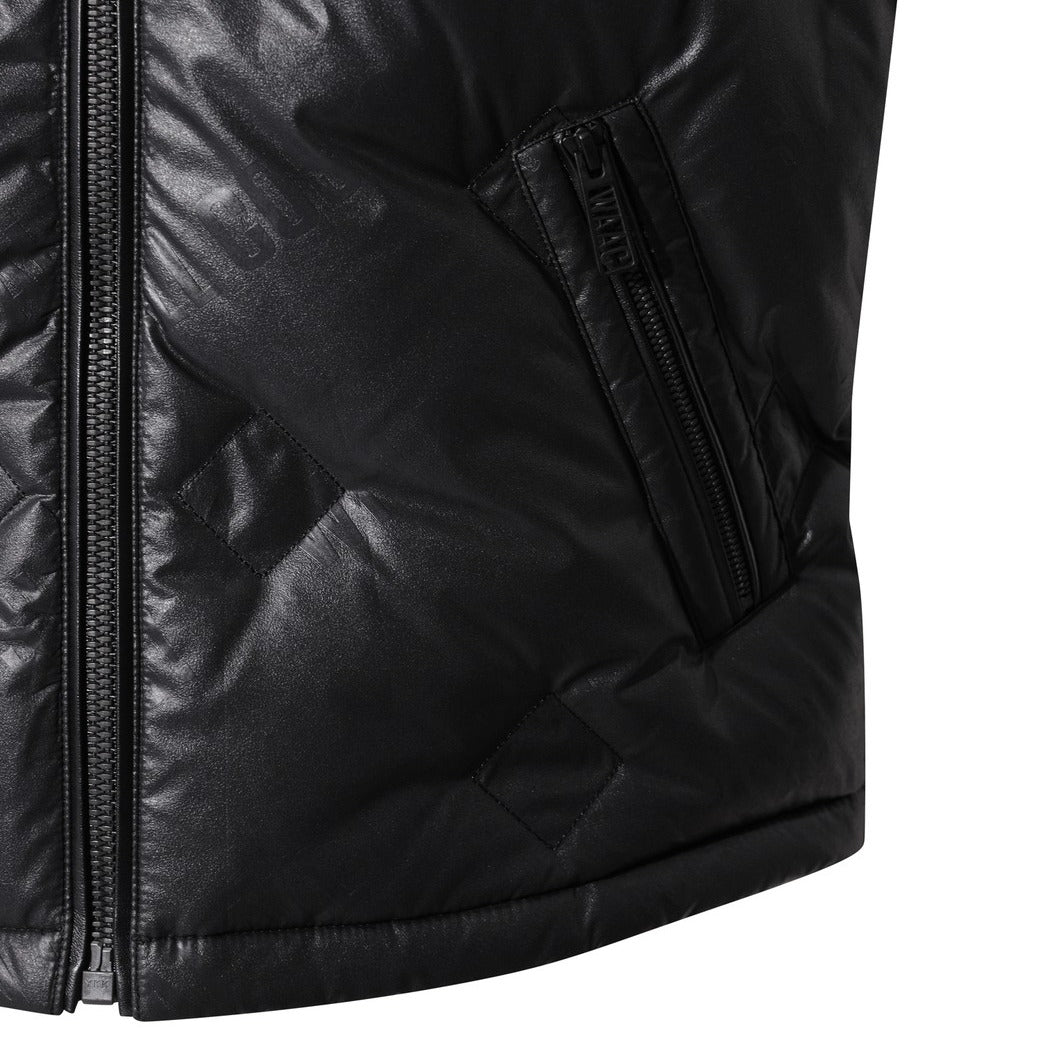 MEN レザーライクベスト ブラック