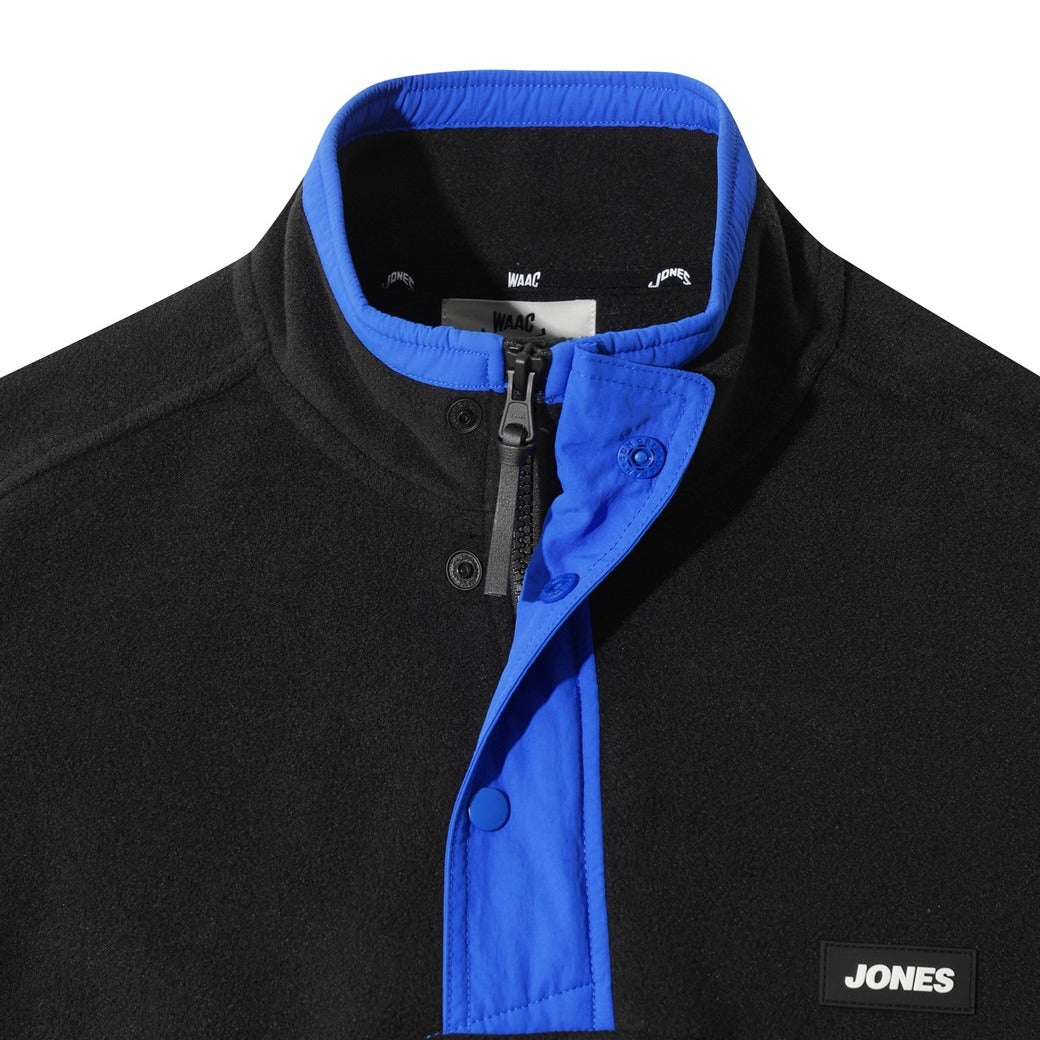【WAAC X JONES】MEN レトロフリースプルオーバー ブラック
