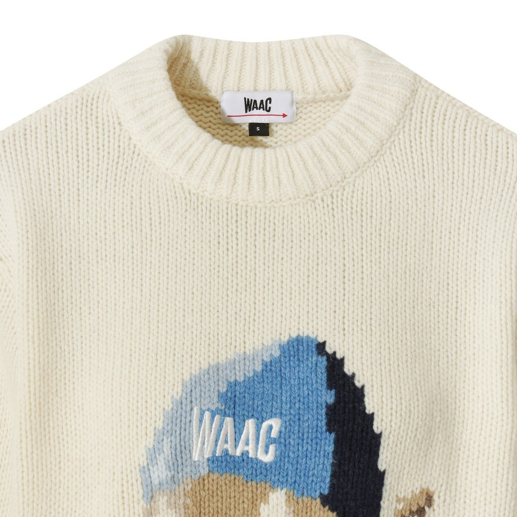 WOMEN BEANIE WAACKYセーター アイボリー