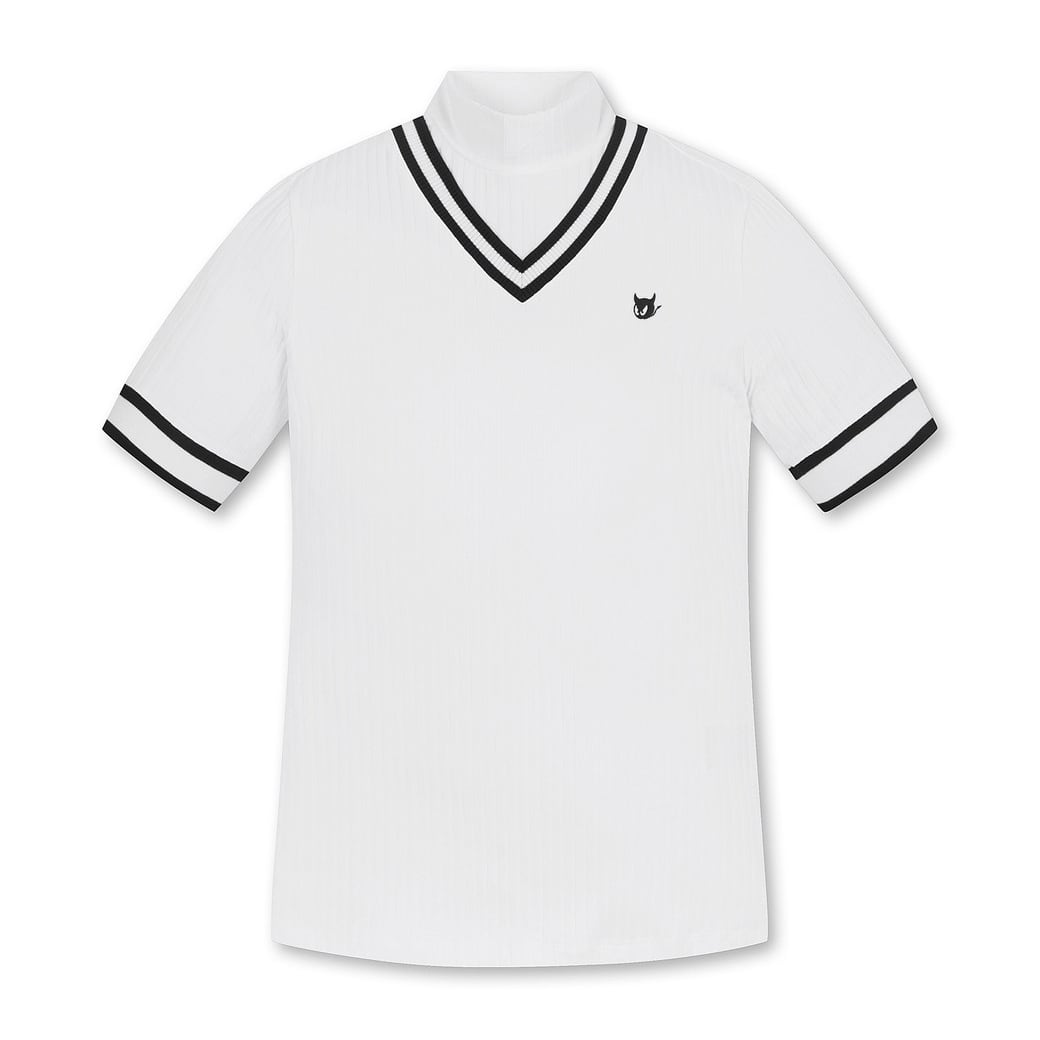 【軽量素材】WOMENS コールドリブ半袖ハイネックTシャツ ホワイト/072332061