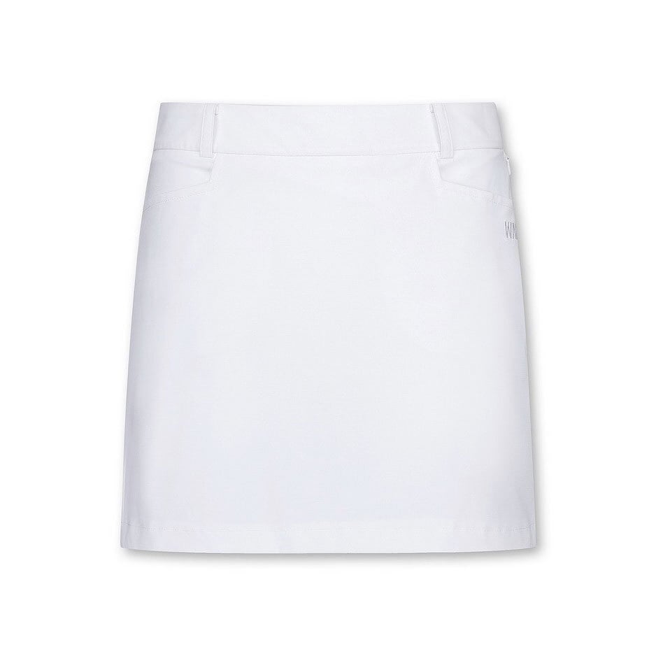WOMENS Hライン 裾プリーツスカート  ホワイト /072322354