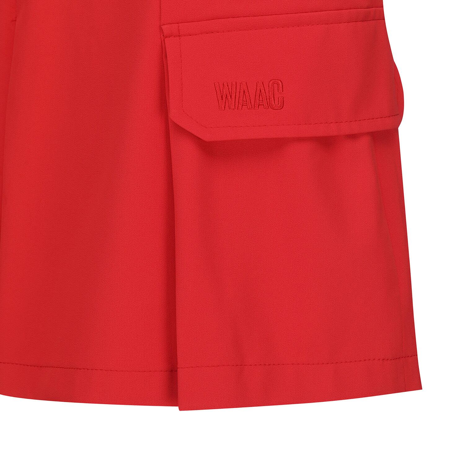 WOMEN バックプリーツショートパンツ レッド
