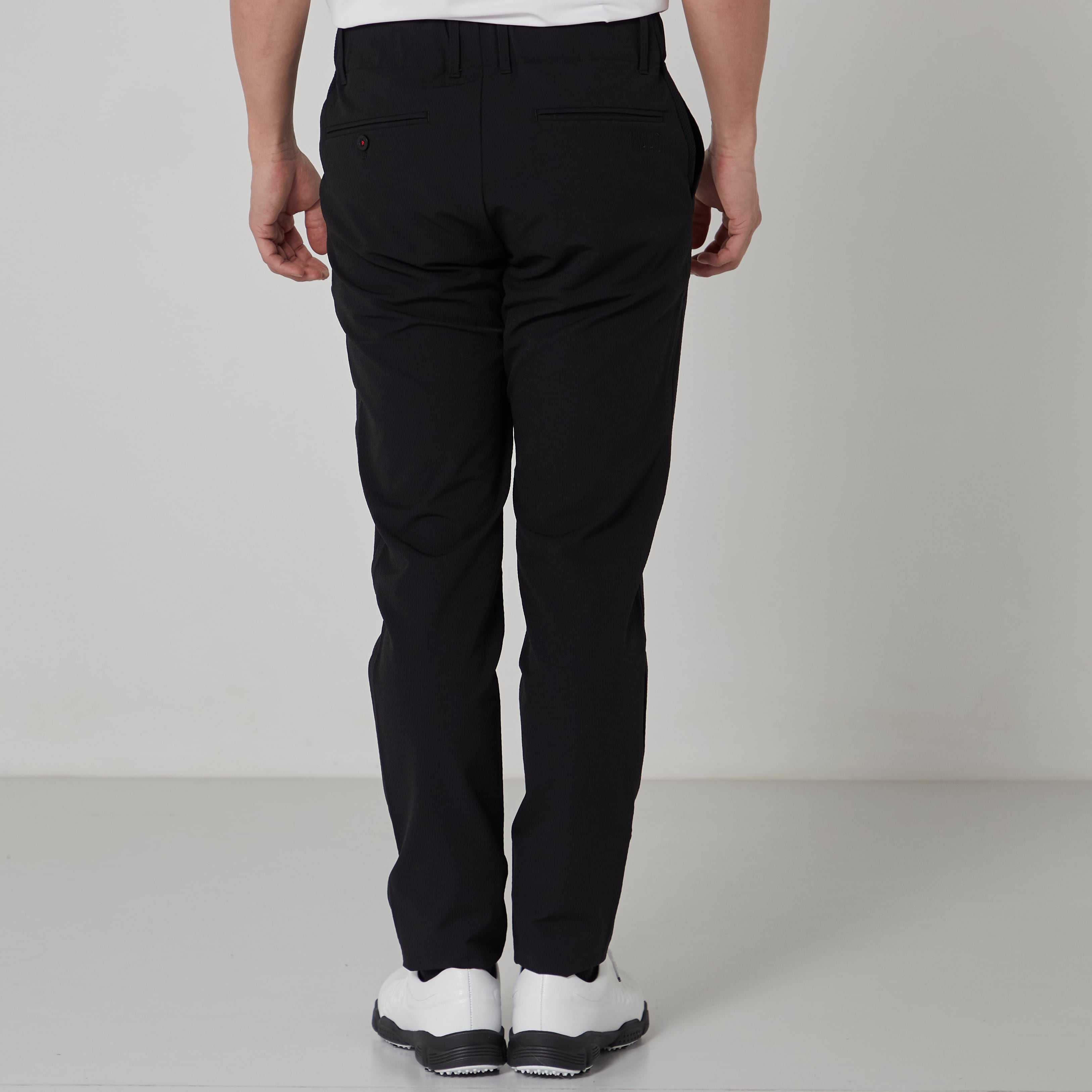 【伸縮性抜群】MENS 2WAY DOBBYストレッチ ロングパンツ ブラック/072222421