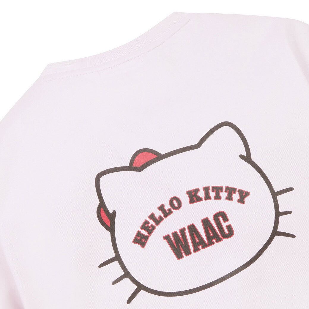 【HELLO KITTY × WAAC】WOMENS ハローキティコラボ BACKプロント Tシャツ ピンク / 072322073