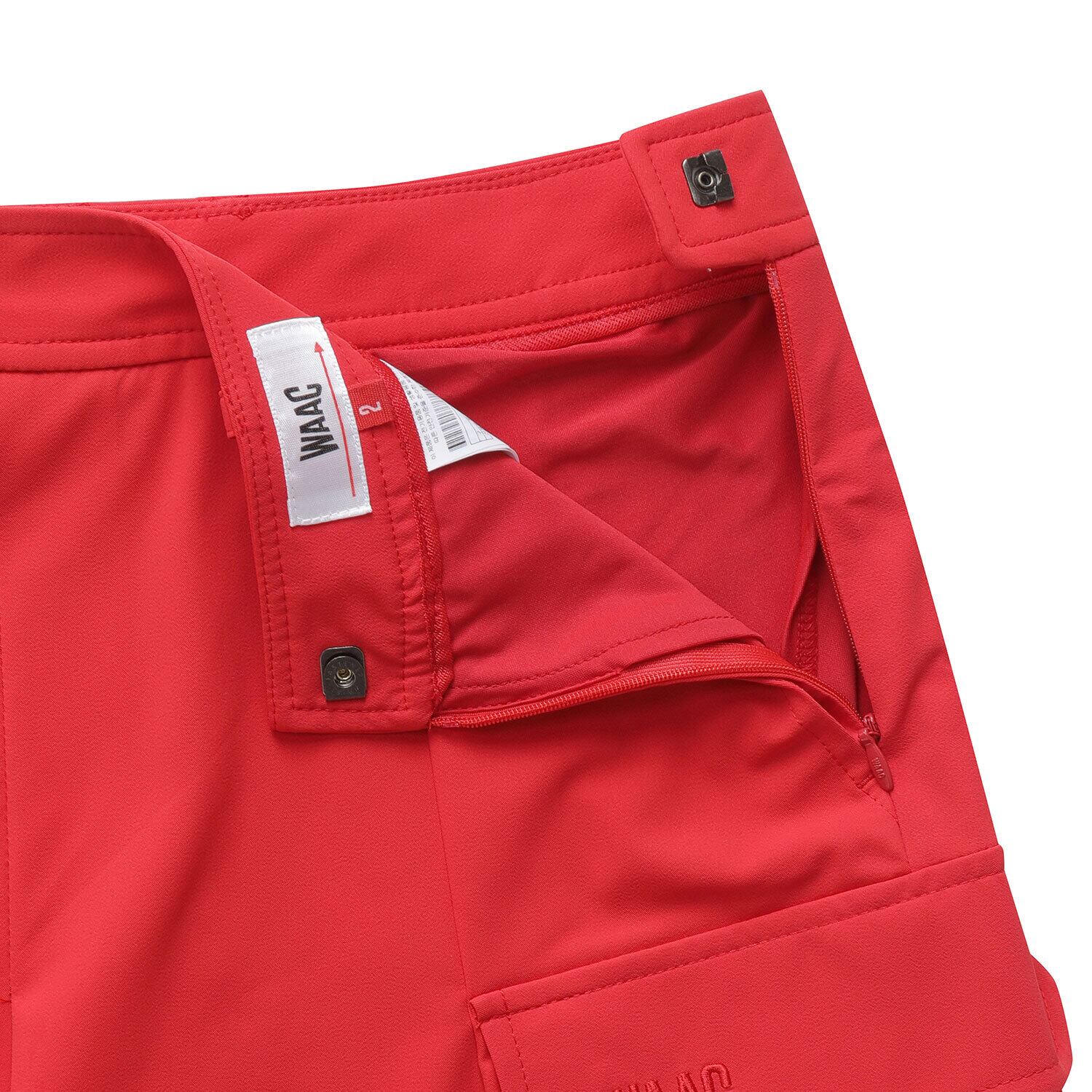 WOMEN バックプリーツショートパンツ レッド