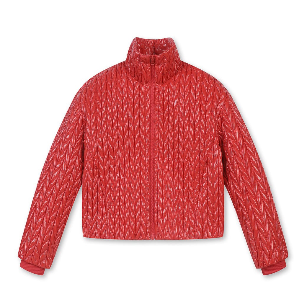 WOMEN へリンボーンキルティングジャンパー